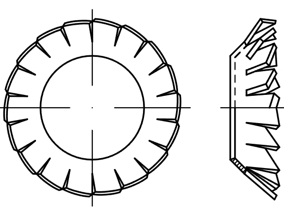 DIN 6798 V konik fan yaylı rondelalar