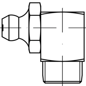 DIN 71412C konik başlı bilyalı gres memeleri, 90 açılı